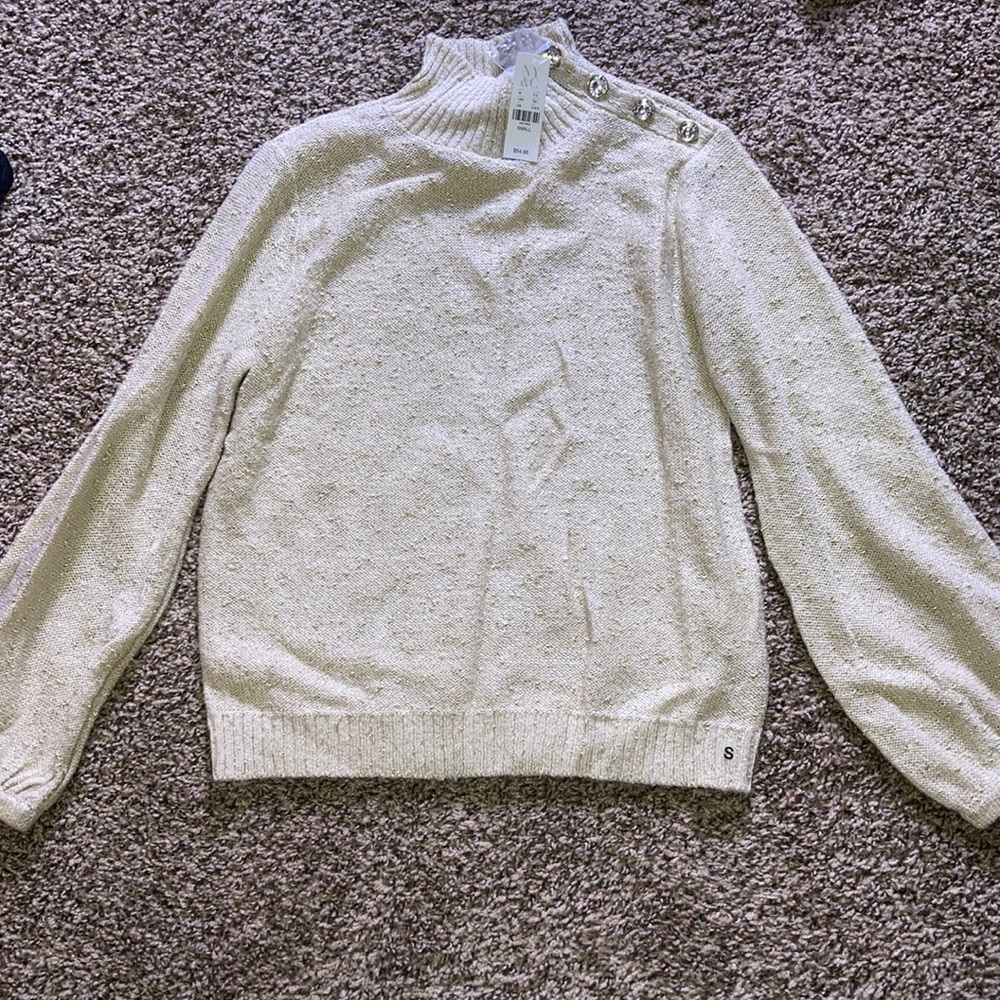 Beautiful Creme with Gold Spec Sweater
